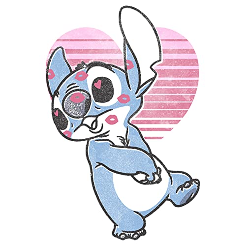 Disney Lilo & Stitch Kissy Faced Girl's Solid Crew Tee2