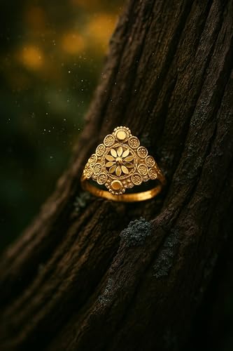 Image of Handicraft Kottage Ethnic 18k Gold Plated Brass Ring for Women & Girls
