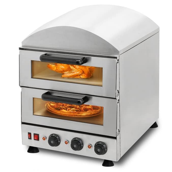 Forno Elettrico Per Pizza, Con Lampada Antideflagrante E Fori Di Raffreddamento, Controllo Della Temperatura 50-350 ℃, Costruzione In Acciaio Inossidabile Controsoffitto, Per Feste In Casa Al Ristoran