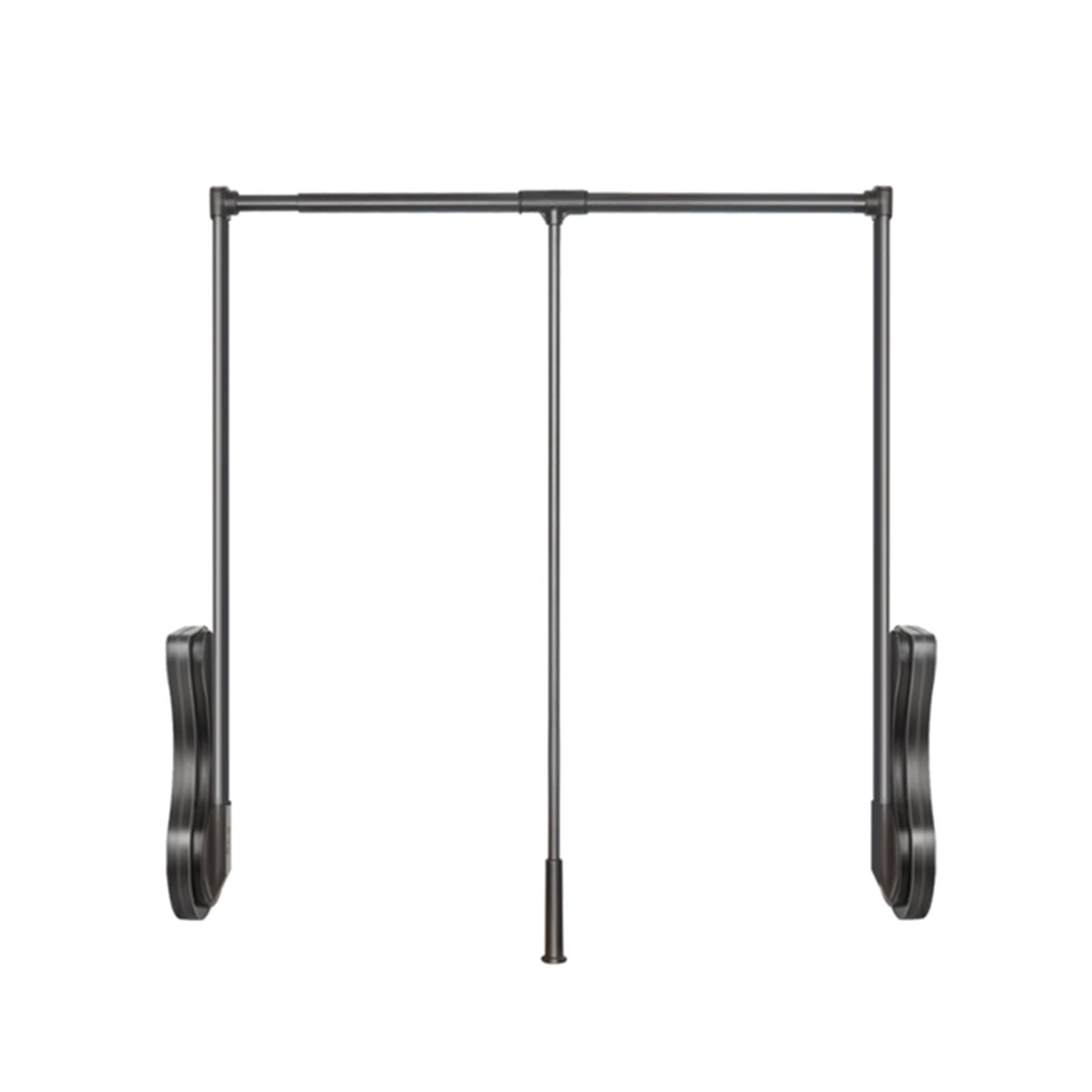 GTHTUHFD Adjustable Pull Down Closet Rod With Pneumatic Buffer, Heavy Duty Wardrobe Rail For Hanging Clothes, Space Saving Solution Black-900-1100mm
