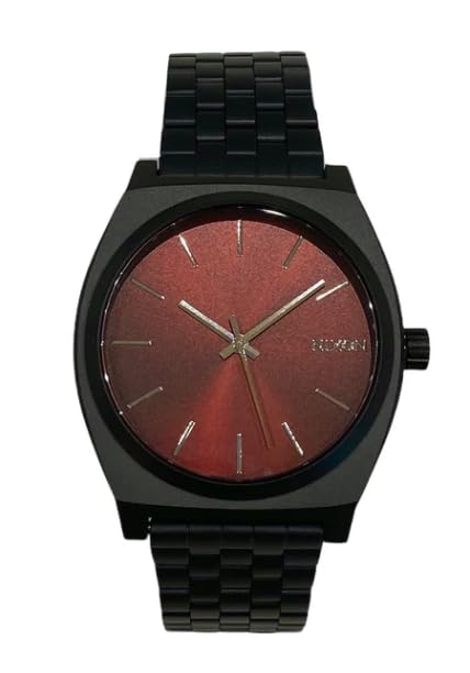 NIXON A045 3405-00 TIME TELLER MATTE BLACK/BURGUNDY, Negro