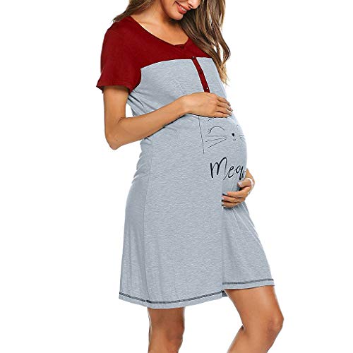 Robe d'allaitement mignonne à manches courtes pour la maternité