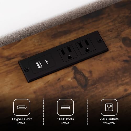 image for LIKIMIO Farmhouse Bedroom Set, Power Strip, 4 Pieces Bedroom Furniture