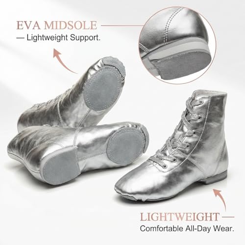 Image of MSMAX Women Jazz Dance Shoes Dancing Ankle Boots for Men