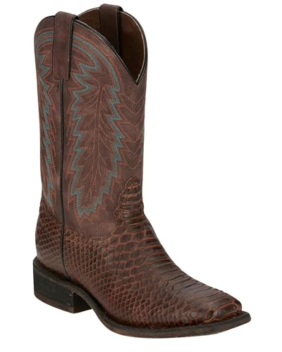Nocona Men's Mescalero Snake Print Western Boot Broad Square Toe Cognac 11 EE US