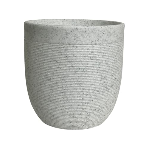 Image of Harshdeep Roto Molded Pots - Milano - Indoor Outdoor Home Living Room Balcony Garden Decor 12 Inch U V Protected Planter, Light Weight and Durable Stone Finish (White Stone)