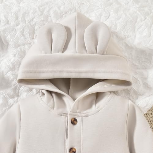 Unisex Baby Hooded Jumpsuit Infant Boy Girl Long Sleeves Romper Fall Winter Spring Outfits Preemie-18 Months3