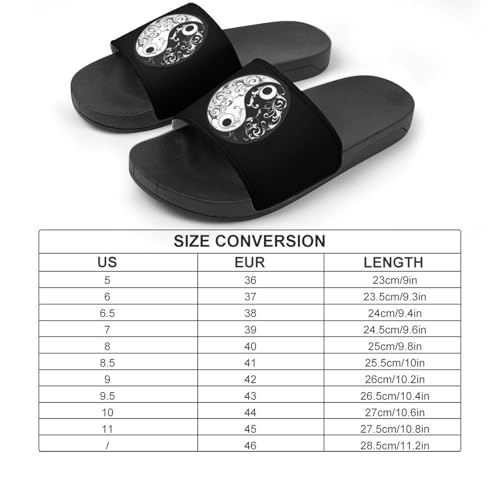 Yin And Yang Taoism Symbo Unisex Shower Shoes House Slippers Non-Slip Indoor Bathroom Shoes for Pool Beach 44 (270mm)2
