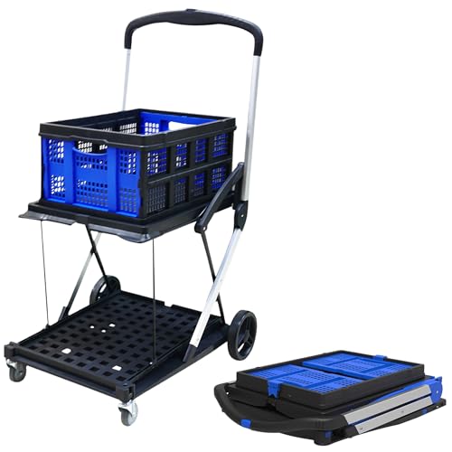 Recopilación de Carrito para Mandado Plegable para comprar online. 45 BREEZEE Carro de Compras Plegable con 2 Canastas Plegables, 4 Ruedas, Fácil de Plegar y Armar Carrito Multiusos para IR de Compras con Cestas para Despensa, Herramienta y Más,...