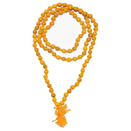 numeroastro Genuine Haldi | Turmeric Mala For Puja & Jaap (108+1) 109 Beads (1 Pc)