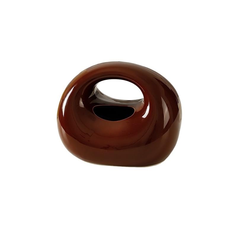 Uchwyt na chusteczki, Ceramiczne pudełko na papier do salonu, stolik kawowy, herbaty, chusteczki(Brown)