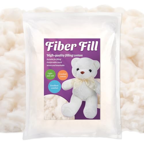 NAMOON 550g Cotton Stuffing, Natural Cotton Filling for Stuffed Animals, Stuffing for Crochet, Soft Pillow Stuffing for Crochet Animals, Cushions DIY Crafts