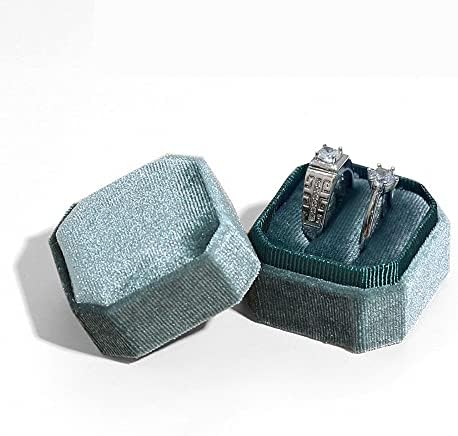 Boîte à Alliances En Bois De Noyer - Double Rangement, Avec Sac - Pour Demande, Mariage, Cadeau écrin Bague Cadeau Surprise