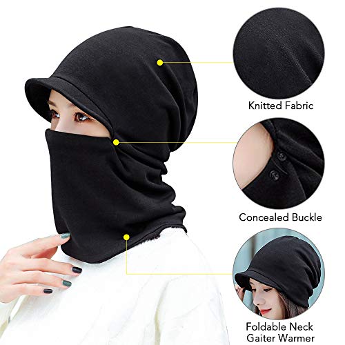 Máscara de pano multifuncional para mulheres inverno boné pescoço polaina AHOR