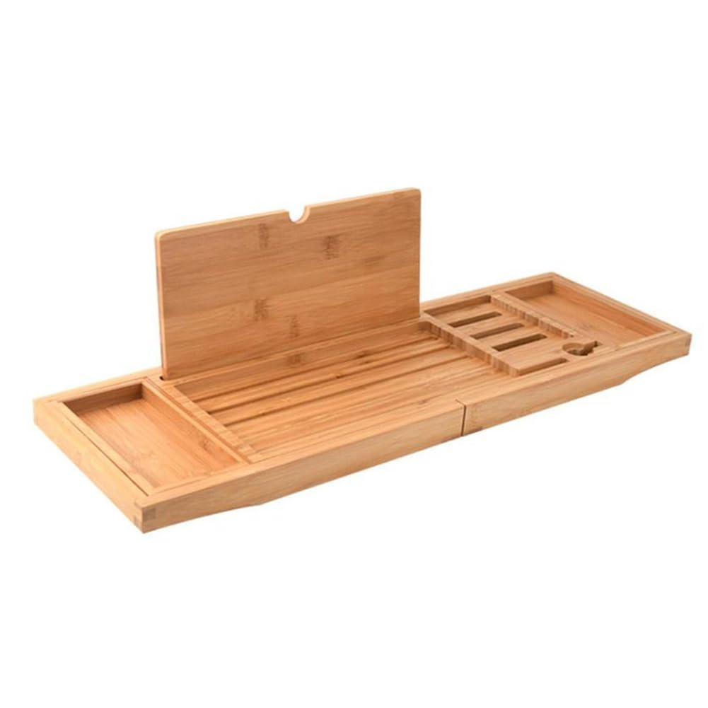 Bandeja de bañera ajustable, estante de baño antideslizante expandible, soporte versátil para una experiencia relajante de spa, se adapta a la mayoría de bañeras