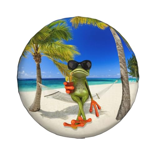Image of Funny Frog Spare Tire Cover Trailer Tire Covers Weatherproof Wheel Protector Fit for Rv Trailer Truck Travel Trailers Accessories 14 inch Wheel Funny Frog
