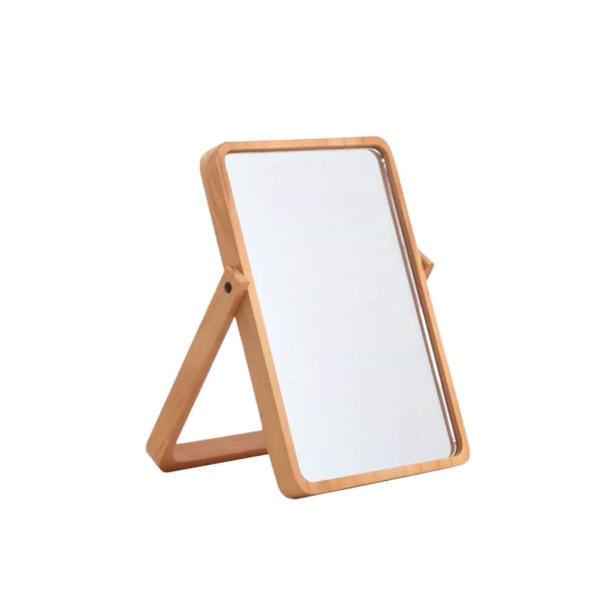 Miroir de maquillage pliable bois avec verre HD anti-distorsion