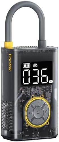 Fanttik X9 Pro Tragbare Elektronische Luftpumpe, 1 Min Schnelles aufblasen Elektrische Kompressor, 10,3 BAR/150 PSI Luftkompressor mit LED-Licht für Fahrrad, Auto, Motorrad und Bal