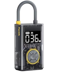 Fanttik X9 Pro Tragbare Elektronische Luftpumpe, 1 Min Schnelles aufblasen Elektrische Kompressor, 10, 3 BAR/150 PSI Luftkompressor mit LED-Licht für Fahrrad, Auto, Motorrad und Ball- Mechanisches Grau