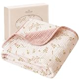 Konssy 100% Cotton Muslin Baby Blanket for Girls Boys...
