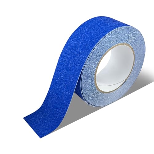 階段 滑り止め 研磨剤入り粘着グリップテープロール、滑り止め、柔軟なPVC階段ノーズモールディング、床/スロープ/ランプ用階段エッジングガード(Blue,W15cmxL5m/6″x16ft)