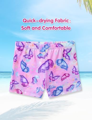Image of Girls Swimsuit Colorful Short Sleeve Bathing Suits UPF 50+ Rash Guard Set Two Piece Summer Swimwear