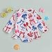 Dcohmch Baby Girl Rash Guard Swimsuit Long Sleeve Bow/Fruit Print Bathing Suit Infant Toddler Swimwear with Headband (Blue, 4-5 Years)