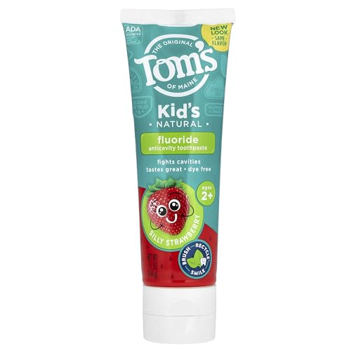 Tom's of Maine Natural Kid's Fluoride Toothpaste, Silly Strawberry, 5.1 oz. (back in original formula)