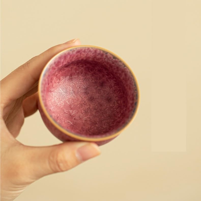 Tea Cup Kiln-Changed Crystallized Teacup, Ceramic Set, Chinese Style Host, Guest Soaking Container
