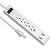 KMC 4-Outlet Surge Protector Power Strip, Overload Protection, 2-Foot Cord with 2.1A 2-Port USB Ports, ETL Listed …