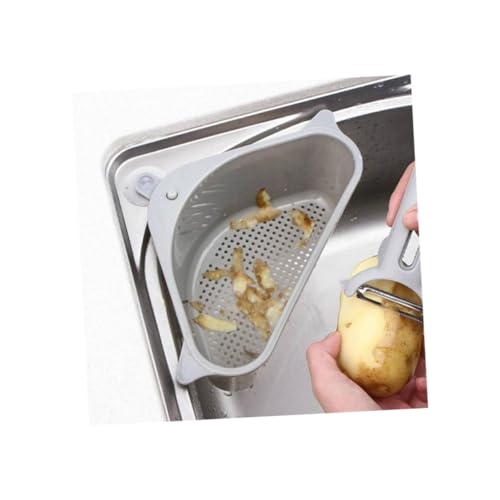 KOCKSHION 2 pièces Panier Évier Cuisine à Ventouse Panier Vidange Évier Plastique Gris Étagère de Rangement pour Vaisselle et Aliments Installation Facile Usage Cuisine et Salle de Bain