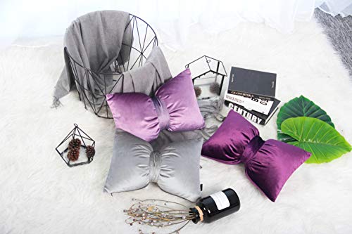 Travesseiro luxuoso de veludo com laço para pescoço e encosto de cabeça decorativo para apoio lombar