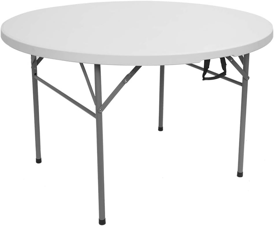 SPWIS 48" Round Folding Table, Adjustable Height