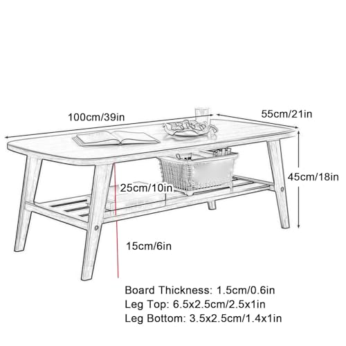 Table basse japonaise de 99cm pour désencombrer les petits salons