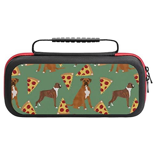 Boxers Pizza Pizza Comida Boxer Perro Portátil Bolsa de Almacenamiento para Nintendo Switch Lite y Accesorios Viaje Impreso Cover