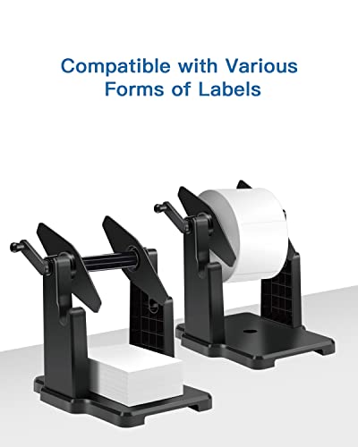 Polono Label Holder, 2 In 1 Fan-Fold Stack Paper Thermal Label Holder For Rolls And Fanfold Labels, Shipping Label Holder For Desktop Label Printer Accessory For Home, Office (Black) #TOP2
