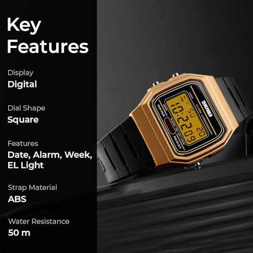 Image of Skmei Wrist Watch for Unisex, Digital Sports Waterproof Watch Chronograph Alarm Backlight - 1412
