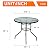 32 Inch Round Outdoor Table, Patio Table with Umbrella Hole, Patio Dining Table with Tempered Glass, Outdoor Dining Tables, Round Patio Table for Balcony, Backyard, Poolside, Sunroom, Patio Tables