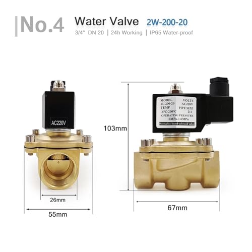 Électrovanne en laiton DN20 IP65 contre les fuites d'eau et de fluides - 5