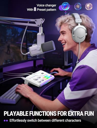 Image of FIFINE Gaming Audio Mixer and XLR Cable Bundle, Audio Setup with 7.1ch Surround Sound,RGB-Volume Control-3 EQ Modes and 10ft Male to Female XLR Cable for Streaming,Content Creator-SC8W+L9W