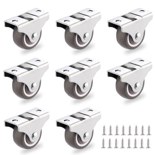 Petites roues en caoutchouc pour tiroirs sous le lit et meubles bas | Lot de 8