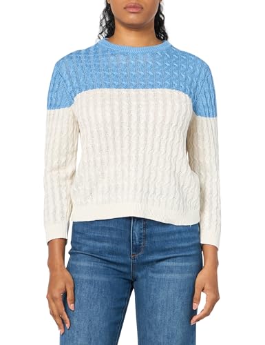 Theory Women's Color Block Pullover Sweater, Powder Blue/Bone