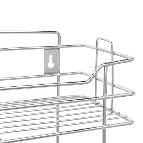 Image of Plantex Heavy Duty 3 Tier Kitchen Rack /Stainless Steel Rack for Kitchen Storage /Wall Mounted Rack /Multipurpose Storage Stand /Spice Stand (Chrome)