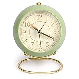 YGBWAOV Sveglia Silenziosa Orologio da Comodino da Comodino Sveglia Analogica retrò Ticchettio con Pulsante Luce per Tavolo da Scrivania