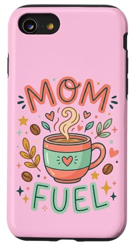 Mom Fuel Cute Coffee Lover Mom Life Floral �X�}�z�P�[�X iPhone SE (2020) / 7 / 8 �p