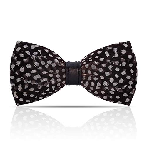 Image of Feather Bow Ties for Men Original Luxury Elegant Wedding Bow Tie Pre-Tied Handmade Mens Bowties for Tuxedo