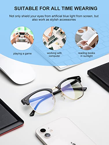 Image of NSSIW Blue Light Glasses for Women and Men, Advanced Computer Glasses, Gaming Glasses, Semi Rimless Glasses