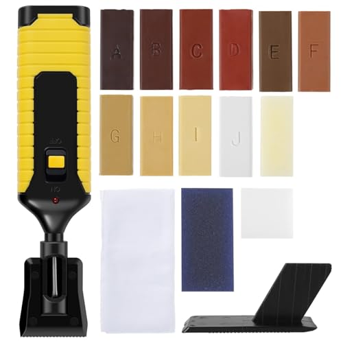 Wood Floor Repair Kit with 11 Colors Repair Wax Blocks, Hardwood Floor Repair Kit, Vinyl Floor Furniture Repair Kit, Restore Any Scratches, Cracks for Wood Floors, Door, Cabinet, Tables