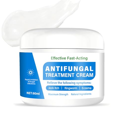 Antifungal Cream - Treats Fungal Infections, Athlete's Foot, Ringworm, Jock Itch on Body, Face & Skin, Fast Acting & Effective