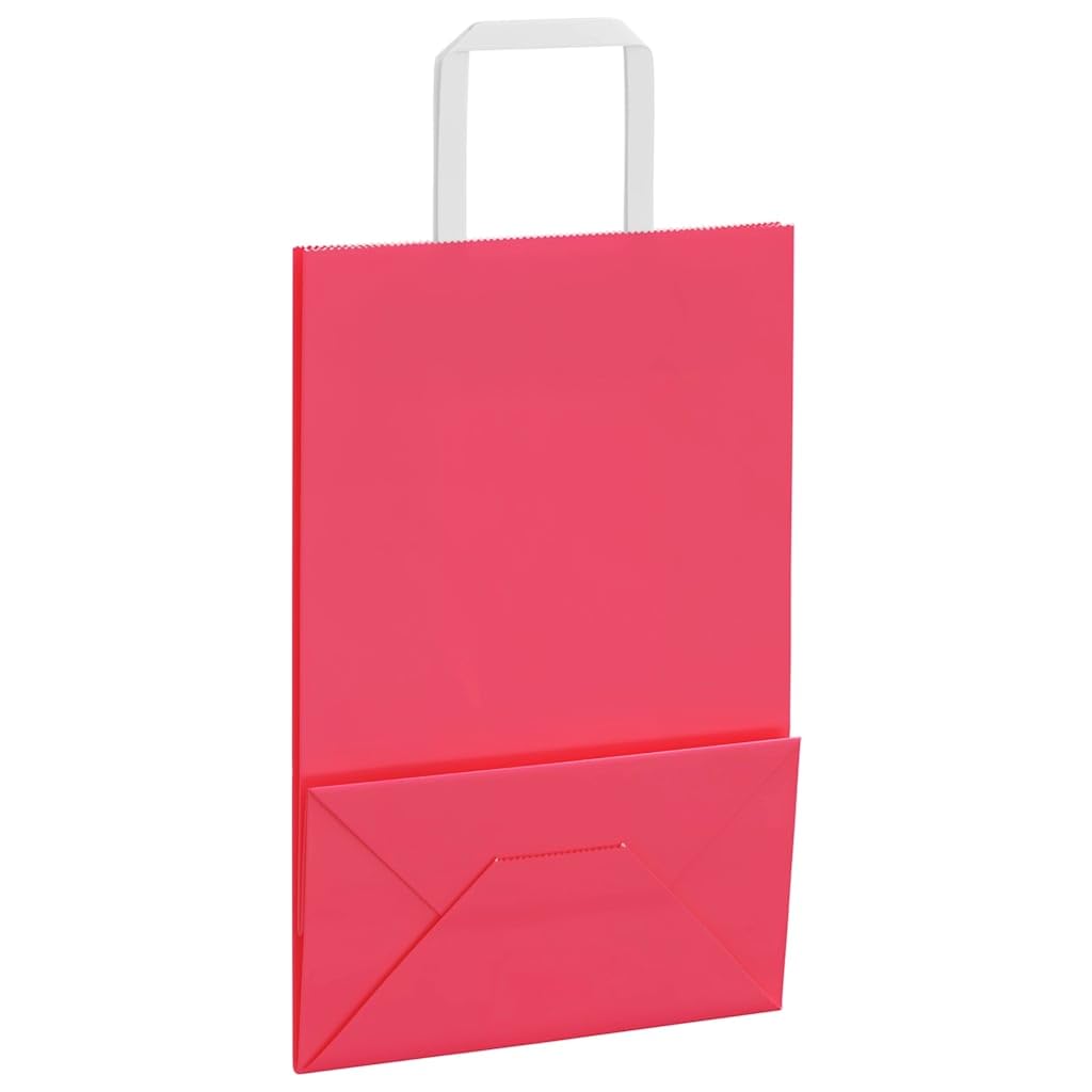 Bolsas de papel 250 piezas con asas rosa 21 x 11 x 31 cm
